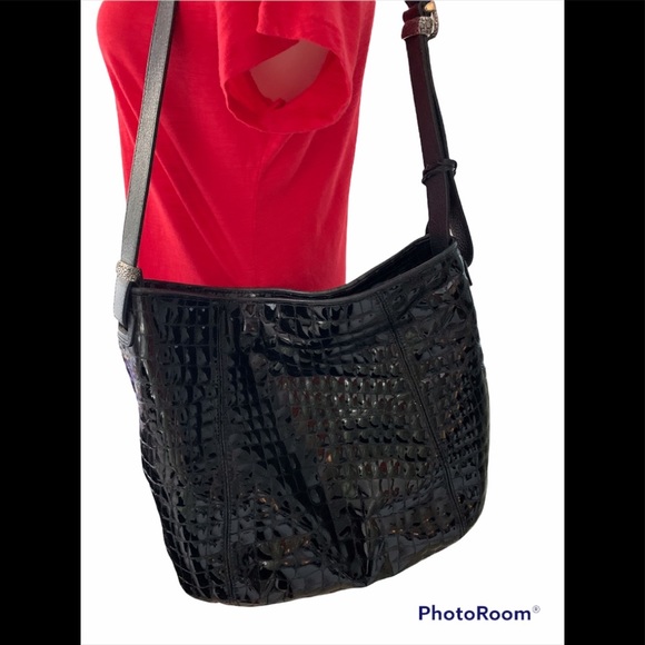 Brighton Leather Reptile Shoulder Bag incl matching Organizer Wallet - Picture 4 of 13